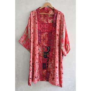 Robe Kimono en Soie Patchwork pour Femme Grande Taille Respirante Automne Longue Robe de Nuit Bohème Chic Tenue de Détente Boutique - Product Image 2