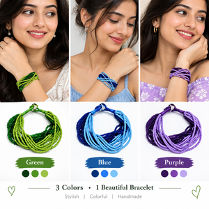Pulseras de cuentas estilo bohemio con bolas de resina verde de 3 o 4 pulgadas, joyería elástica unisex, regalo - Product Image 2