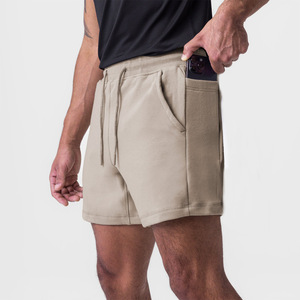 Shorts Bermuda en coton uni pour homme avec cordon de serrage à la taille et poches, style décontracté, coupe mi-haute - Product Image 2