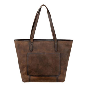 Bolso Tote para Portátil de Cuero Genuino con Cierre de Cremallera, Diseño Occidental Elegante, Amplio y con Correa para el Hombro para Mujer - Product Image 2
