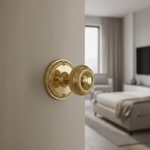 Luxury Brass Left Hand <b>Smart</b> Door Handle with Voice Assistant Control Premium Contemporary Door Hardware for Villas Apartments - Product Image 4