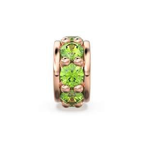 Anillo Fino de Oro Amarillo Sólido de 18K con Peridoto de 5mm en Forma de Rueda - Product Image 2