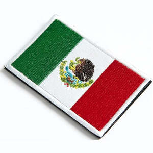 Parche Bordado de la Bandera de México con Gancho y Bucle para Uniformes, Chalecos, Mochilas Tácticas y Chaquetas - Product Image 1