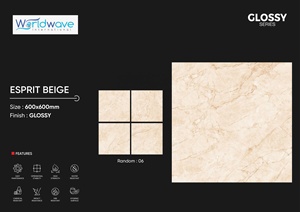 กระเบื้องพอร์ซเลนขัดเงาสีขาวมันวาวขนาด600x600มม. สไตล์ยุโรปที่ทันสมัยสำหรับผนังภายในคอลเลกชันล่าสุด - Product Image 5