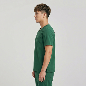 Hauts de travail médicaux pour hommes – Chemises de bloc opératoire à manches courtes pour professionnels de la santé - Product Image 4
