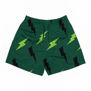 Custom Men's Sublimation Polyester Mesh Basketball Shorts with Lightning <b>Bolts</b> Breathable Athletic Gym Shorts - Product Image 5