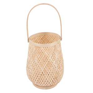 Portavelas Cilíndrico de Bambú al por Mayor |   Diseño Tejido Natural |   Moradabad - Product Image 1