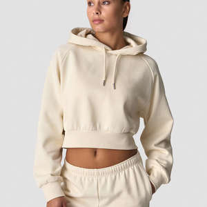 Sudadera con capucha para mujer, diseño moderno, bordado personalizado, antiarrugas, transpirable, para entrenamiento en el gimnasio y ropa deportiva, estilo crop. - Product Image 1