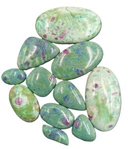 Rubí Verde Natural en Fuchsite, Cabujón, Gema Suelta con Juego de Color, Piedra Pulida al por Mayor para Joyería - Product Image 3