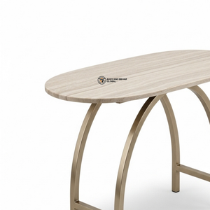 Industrial Accent <b>Stool</b> Oval Gold Metal Frame End <b>Table</b> Eco-Friendly Durable Premium Vanity <b>Stool</b> for Bedroom School - Product Image 6