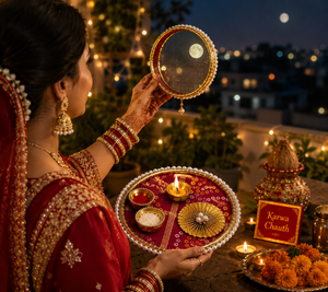 Ensemble de plats Roli Chawal pour Puja, Karwa Chauth et cadeaux de mariage, base en MDF avec tissu décoratif, ensemble de thali fait main - Product Image 6
