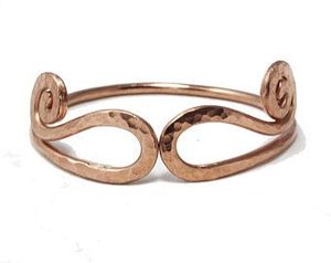 Luxury Handmade <b>Copper</b> <b>Bracelet</b> With Elegant Textured Surface For Men Women Premium Jewelry Collection - Product Image 4