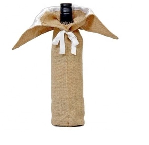 Bolsa de vino con cordón de Yute natural para una botella, bolsa de regalo de arpillera ecológica reutilizable para eventos, fiestas y uso promocional - Product Image 5