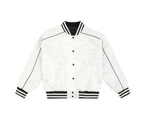 แจ็กเก็ตผ้าซาตินสำหรับผู้หญิงใส่สบายเสื้อครอปกระดุมเสื้อครอปทำจากผ้าซาตินเสื้อแจ็คเก็ตนักศึกษามหาวิทยาลัย - Product Image 5