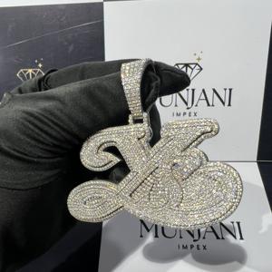 Colgante Hip Hop Personalizado con Letra VVS, Diamantes Engastados, Plata de Ley Chapada en Oro, Joyería Fina para Hombre, Certificado IGI, para Fiestas - Product Image 6
