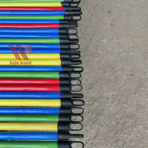 Fourniture d'un manche de balai en bois enduit de PVC écologique avec poils marqués Taille standard 120x2.2cm Usine de haute qualité du Vietnam - Product Image 2