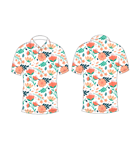เสื้อโปโลพิมพ์ลายดอกไม้สำหรับบุรุษลำลองฤดูร้อนแขนสั้นแฟชั่นคอปก - Product Image 3