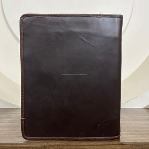 ใหม่หนังวัวแท้แท้ที่ใส่เอกสารรับรองและพอร์ตโฟลิโออเนกประสงค์พร้อมซิปปิดและห่วง - Product Image 5