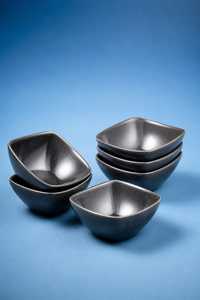 Juego de Platos Cuadrados de Acero Inoxidable Negro para Servir Frutas, Decorativos y Modernos para la Mesa del Hogar - Product Image 1