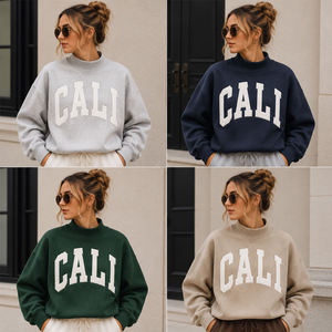 Buffalo Factory Custom <b>Mock</b> <b>Neck</b> Crew <b>Neck</b> Sweatshirt Women Men Ladies Unisex Greek Apparel University College Chenille Letter A - Product Image 6