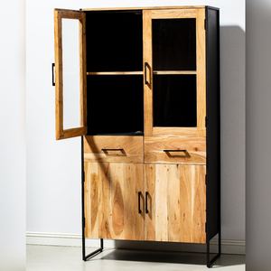 Vitrina Vandana Vesta Prime con Cuatro Puertas, Mueble de Almacenamiento Moderno de Madera Sólida - Product Image 6