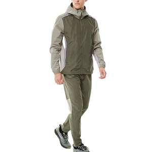 Ensemble de survêtement coupe-vent léger et imperméable à capuche, veste et pantalon de course en plein air, vêtements de sport respirants - Product Image 4