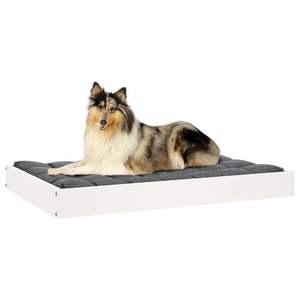 Cama Minimalista Mediana para Perro, de Madera de Pino Sólido Blanca - Product Image 6