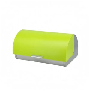 Boîte à pain en acier inoxydable vert lime, couvercle rabattable moderne, résistante à la rouille, récipient de stockage alimentaire pour la cuisine - Product Image 2