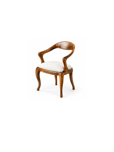 Elegant Modern Solid Wood Dining Armchair with <b>Reclining</b> Upholstered <b>Fabric</b> Seat Eco-Friendly Design for Apartment and Home Use - Product Image 2