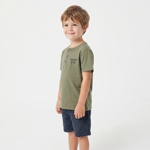 Camiseta Henley Unisex de Moda para Niños, Manga Corta, con Botones, de Algodón, Informal, con Logotipo Personalizado, Corte Regular, Fabricante Mayorista - Product Image 6