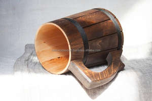 Styliste de haute qualité Viking chope à bière en bois fait à la main chêne brun Design classique lavable au lave-vaisselle poignée Falak World Export - Product Image 5