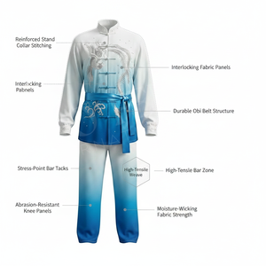 Uniforme de Tai Chi Kung Fu de Poliéster con Diseño Personalizado por Sublimación, Bordado a Mano, Manga Larga, Traje de Artes Marciales de Karate - Product Image 2