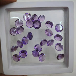 Joyería redonda facetada piedras preciosas sueltas cabujón natural de alta calidad piedras preciosas sueltas corte redondo Natural amatista fabricación hecha a mano - Product Image 2