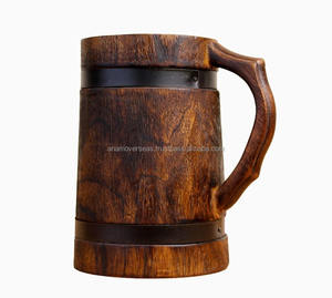 Chope de bière en bois nordique faite à la main | Tasse de festival médiéval - Product Image 3