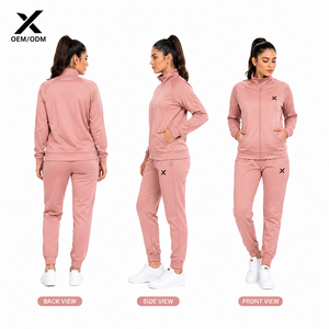 Chándal Deportivo para Mujer X Sports City, Cuello Alto, Color Rosa, Estilo Deportivo con Bolsillos Laterales, Transpirable, Poliéster-Microfibra, Logotipo X - Product Image 2