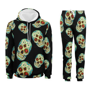 Mens Black Solid Cotton/Polyester <b>Lightweight</b> <b>Hoodie</b> Tracksuit Set Casual Hooded Sweatshirt and Jogger Pants - Product Image 5