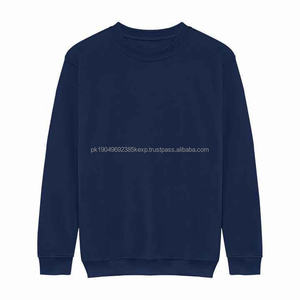 Wholesale New custom crew neck 100% cotton men <b>Navy</b> Blue sweatshirt Hoodies - Product Image 2