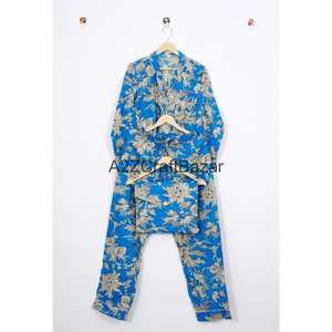 Nueva Llegada, Pijamas de Lujo de Invierno con Estampado Floral, 100% Algodón Puro, Conjunto de Camisa y Pantalón, Suave, Liso, Transpirable y de Secado Rápido para Mujer - Product Image 6