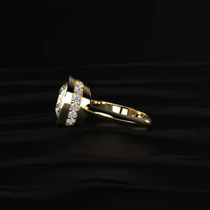 Bague solitaire en moissanite ronde de 2 carats, faite à la main, taille excellente VVS1, bande fine de 1,8 mm, or jaune 14 carats, bijoux fins - Product Image 3