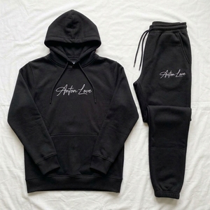 Men's Pink Hoodie Tracksuit <b>Set</b>, Pullover Sweatshirt Jogger <b>Pants</b> <b>2</b> <b>Piece</b> Casual Sportswear Wholesale OEM - Product Image 4
