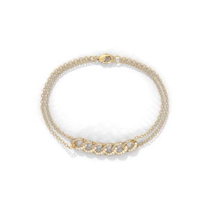 18K White <b>Gold</b> 6 Circle Link Diamond Bracelet <b>gold</b> <b>Plated</b> Double Chain <b>Bangle</b> for Party Gift - Product Image 3