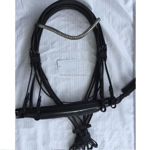 บังเหียนหนังบุนวมนุ่มพร้อมแถบคิ้วตกผลึกและส่วนจมูกหนังสิทธิบัตรผู้ผลิต - Product Image 4