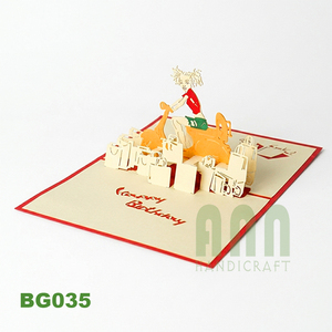 ANN HANDICRAFT BG035 Custom 3D Pop-up Traditional Greeting Card-Hanoi Origin <b>Matte</b> <b>Varnishing</b> for Birthday New Year Valentine's - Product Image 1