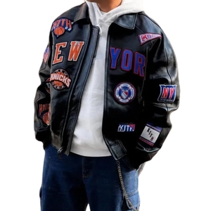 Chaqueta Bomber de Cuero Hecha a Mano Madison Square Garden New York Knicks, Estilo Vintage, Ropa Urbana, Prenda Exterior, Modelo de Celebridad, 1 MOQ - Product Image 2