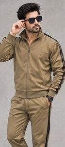 Conjunto Deportivo Caqui para Hombre, Manga Larga, con Cordón, Ropa Casual, Color Sólido, 100% Algodón, Transpirable, Atuendo de Invierno, Ropa Urbana Informal - Product Image 4