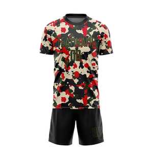 Camiseta de Fútbol Sublimada Personalizada para Hombre, Estampado de Camuflaje, Cuello Redondo, Manga Corta, Uniforme Deportivo Transpirable para Todas las Temporadas - Product Image 1