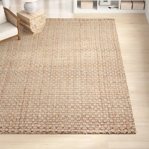Natural Jute Flat Weave Area <b>Rug</b> Rectangle Solid Color Modern Eco Friendly Living Room Home Decor <b>Thin</b> Pile - Product Image 5