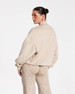 Dernier design, logo personnalisé, sweat à capuche oversize pour femme avec détails de passepoil, en coton respirant, streetwear, sweats à capuche pour femme - Product Image 2