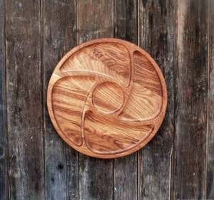 Plateau à fruits secs en bois d'acacia, plateau de service en bois, plateau décoratif moderne pour la maison, plateau à fruits secs - Product Image 6