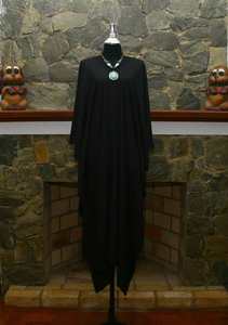 ชุดคาฟตันผ้าเรยอนย้อมสีดำด้วยมือ ทรงหลวม ใส่สบาย ไซส์พลัสสำหรับผู้หญิง - Product Image 6